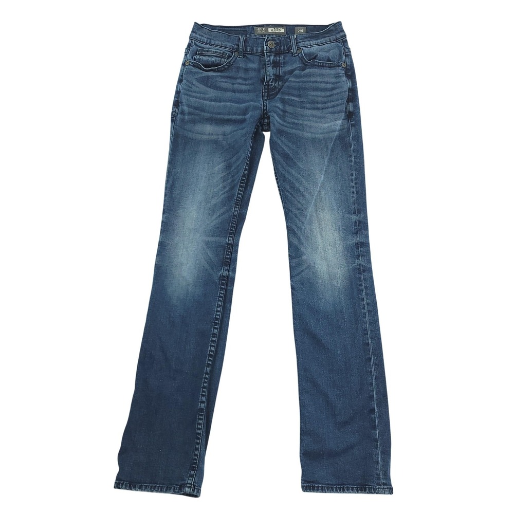 BKE Aiden Bootleg Jeans Mens 29x35 Blue Medium Wash Stretch Denim Pants Casual‎